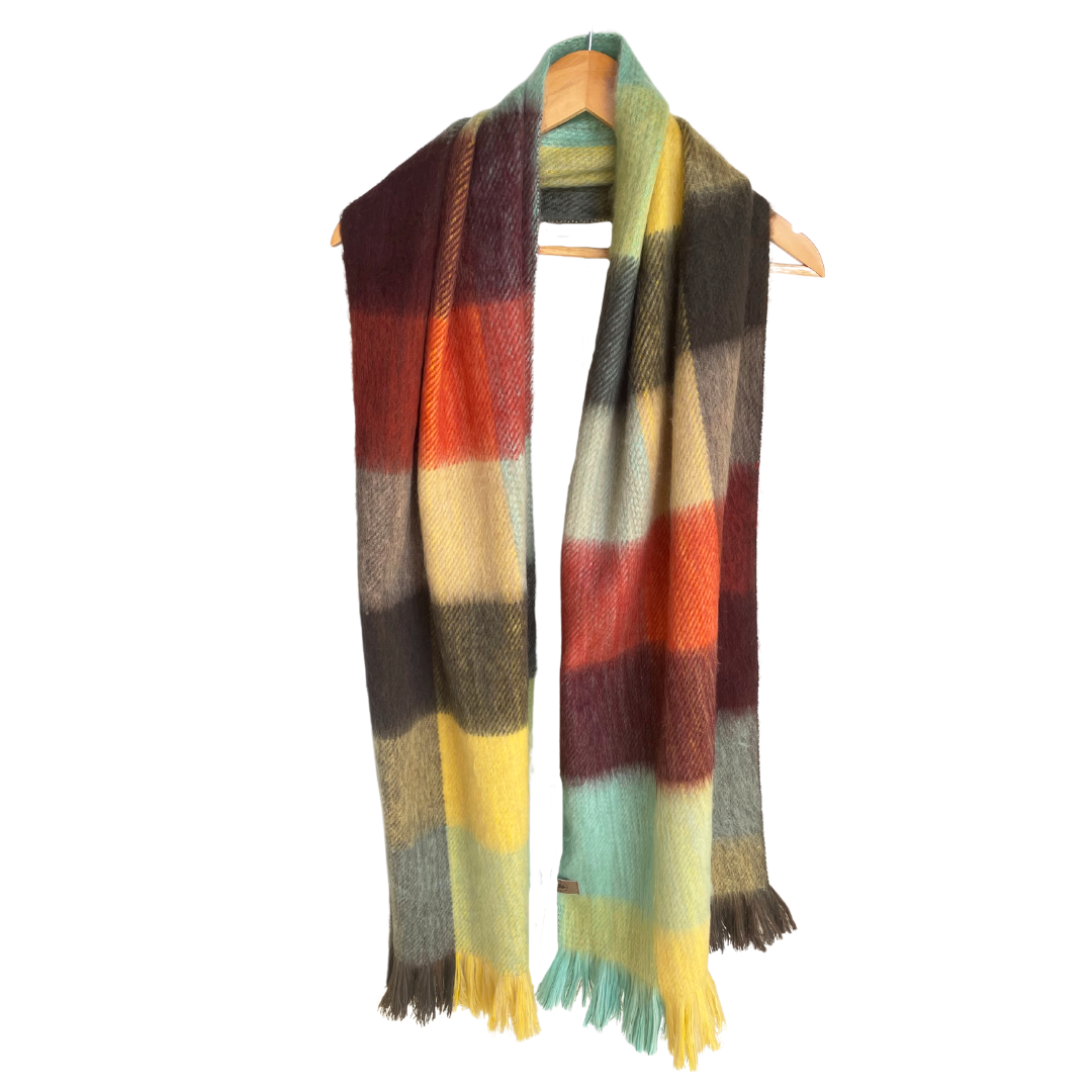 Cozy Colorful Patchwork Alpaca Wool Scarf Fashion Accessories