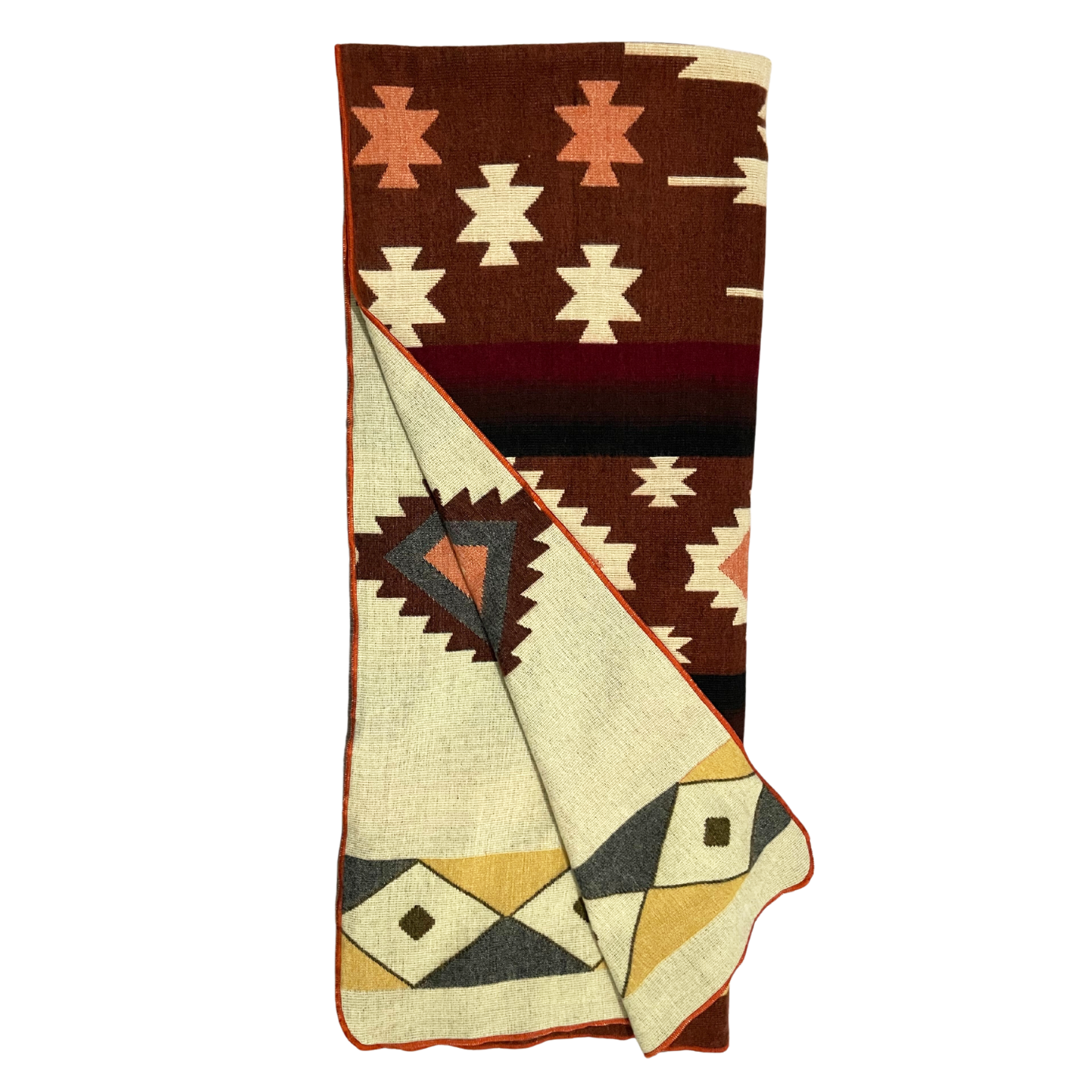 Unique Boho Western Print Reversible Alpaca Blanket