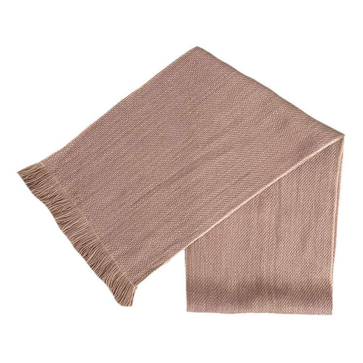 pink wool knitted scarf