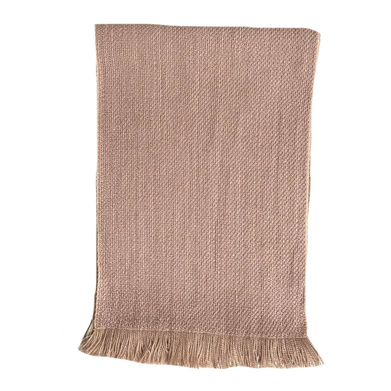 pink wool knitted scarf