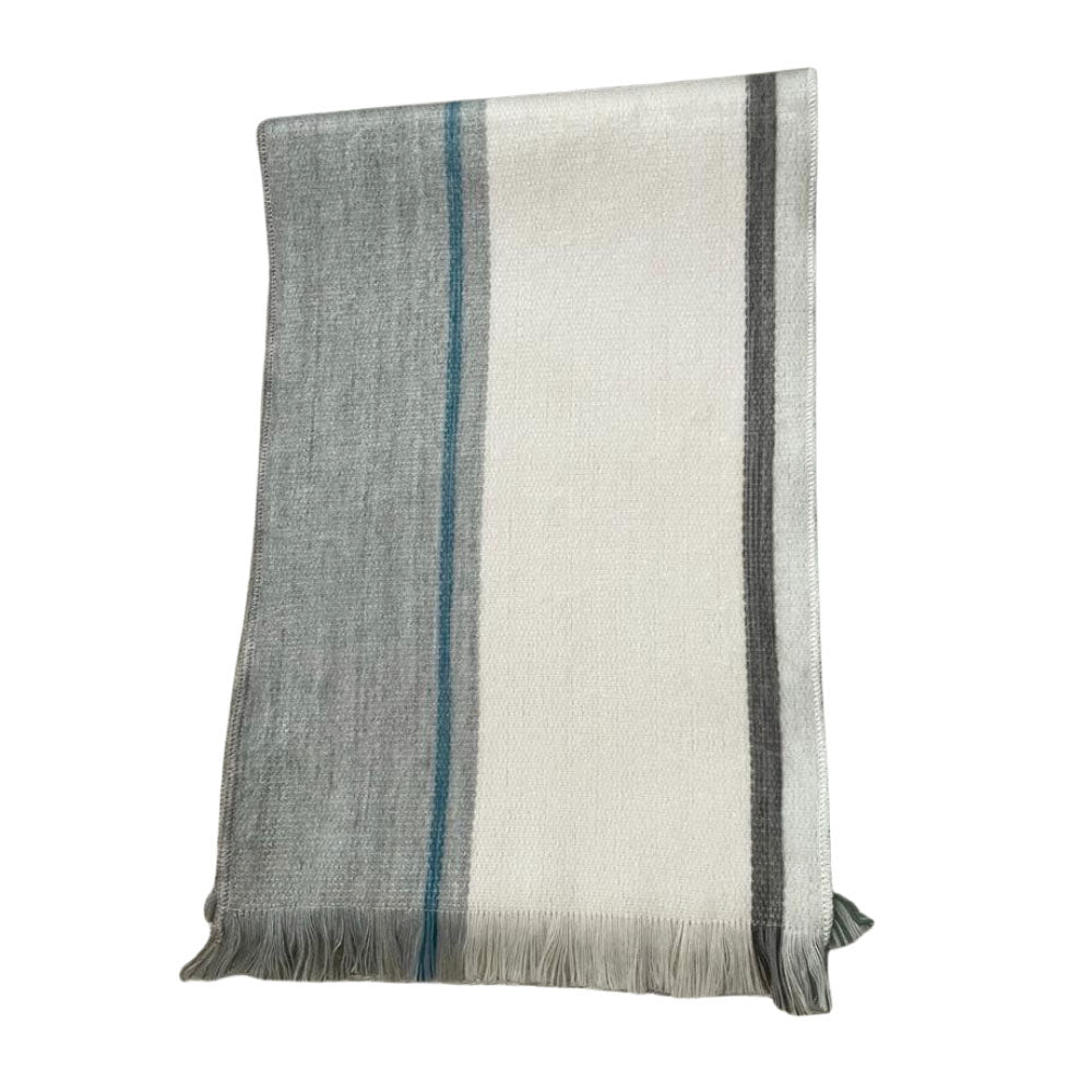 white beige reversible alpaca scarf