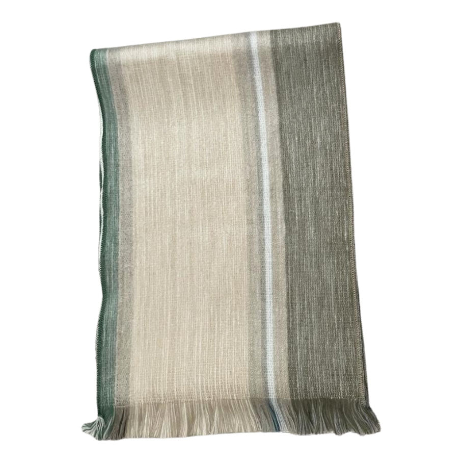 white beige reversible alpaca scarf