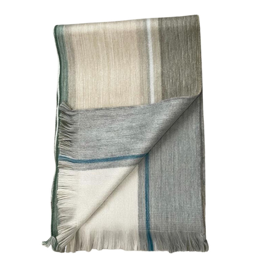 white beige reversible alpaca scarf