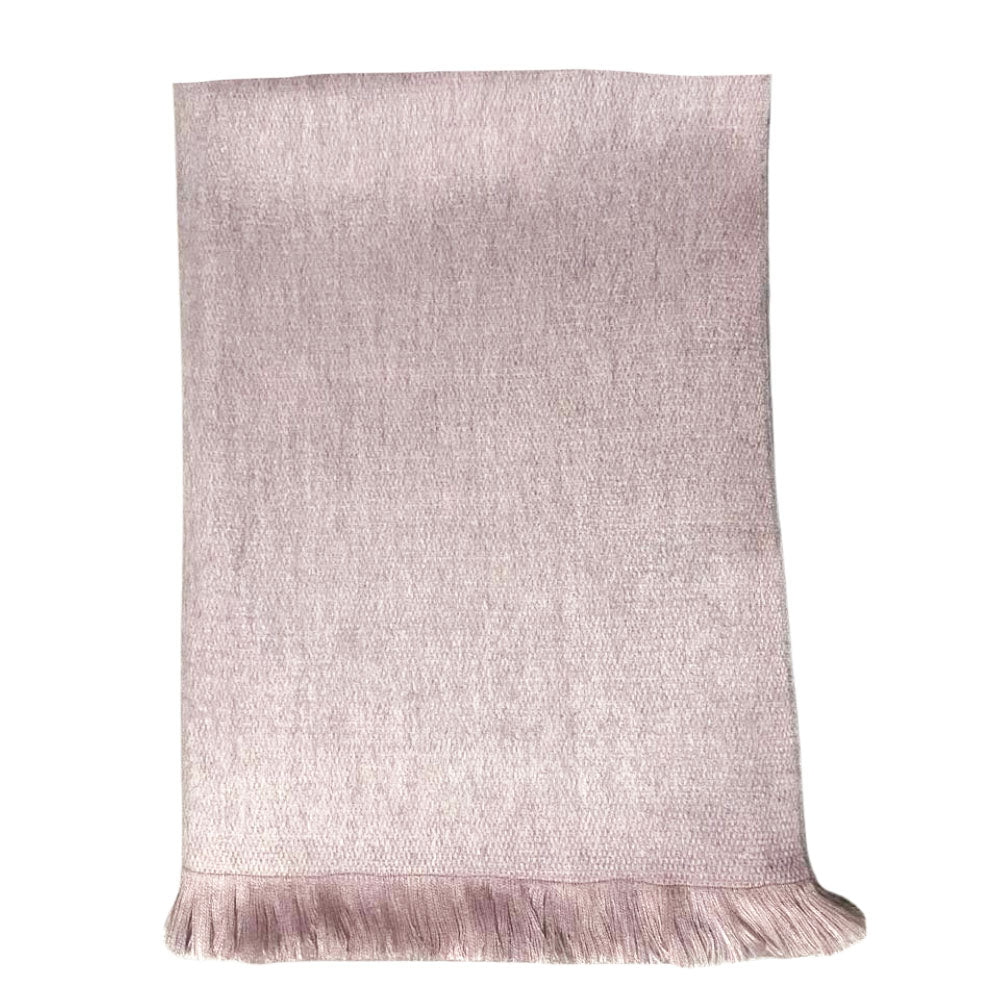 Luxurious Soft Cozy Pink And Grey Reversible Alpaca Fiber Shawl