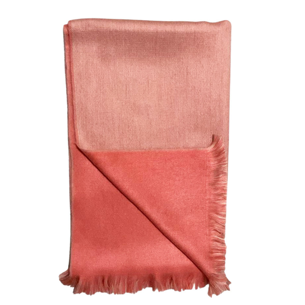 Soft Elegant Pink Reversible Alpaca Wool Fashion Shawl