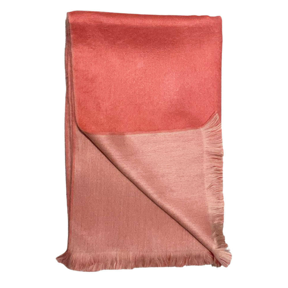 Soft Elegant Pink Reversible Alpaca Wool Fashion Shawl
