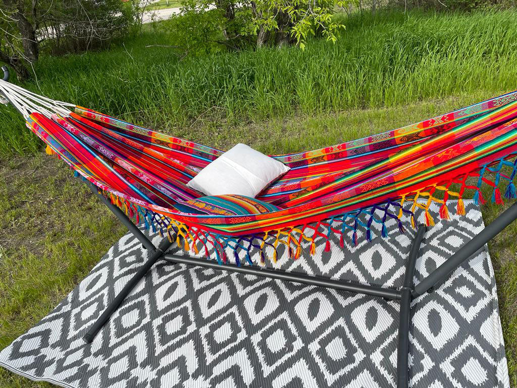Unique Bohemian Fringe Hammock | Relaxing Zen Backyard Patio