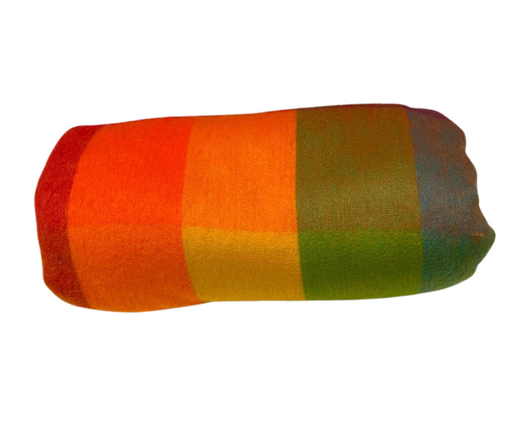 Unique Colorful Patchwork Alpaca Wool Blanket Bright Home Decor