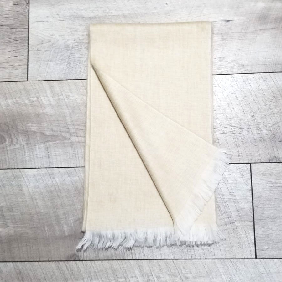 beige alpaca wool scarf