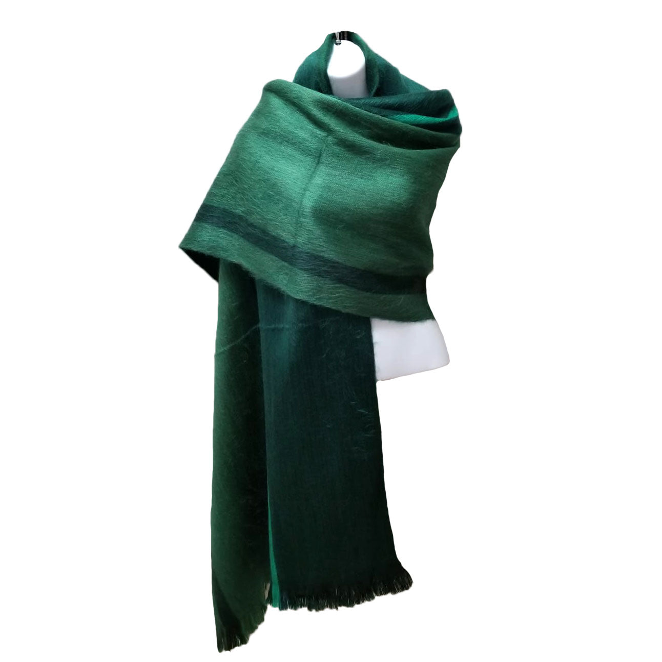 Soft Cozy Double Sided Green Alpaca Fiber Shawl Alpaca Accessories