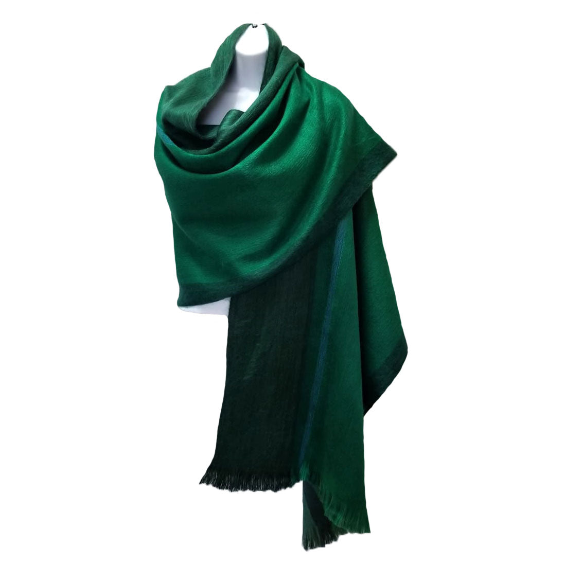 Soft Cozy Double Sided Green Alpaca Fiber Shawl Alpaca Accessories