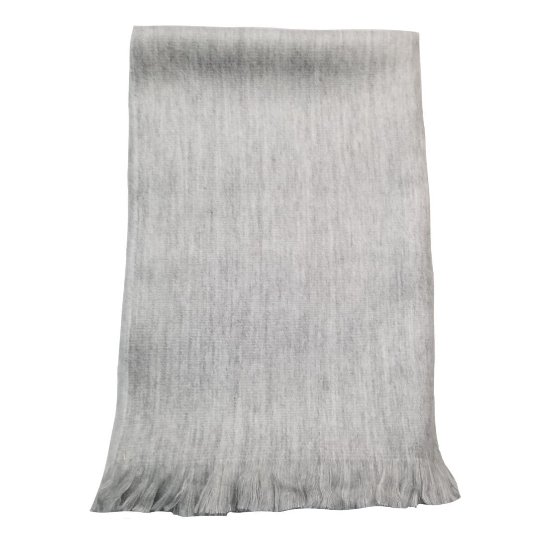 Beautiful Cozy Reversible Grey And White Alpaca Fiber Shawl