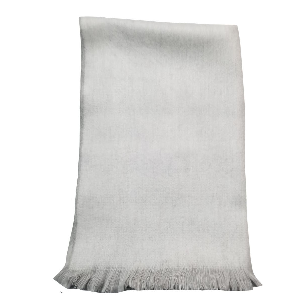 Beautiful Cozy Reversible Grey And White Alpaca Fiber Shawl