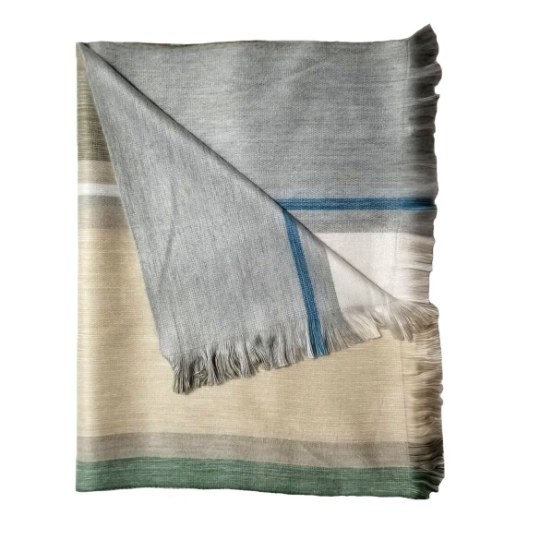 Elegant Soft And Cozy Natural Tone Reversible Alpaca Wool Shawl