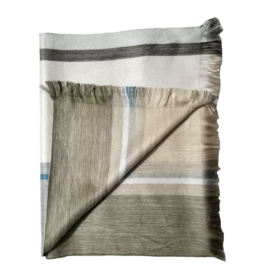 Elegant Soft And Cozy Natural Tone Reversible Alpaca Wool Shawl