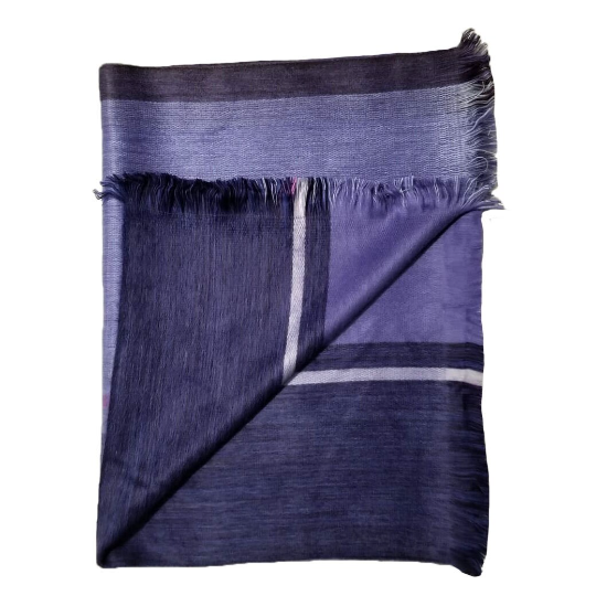 Pretty Boho Purple Reversible Artisan Alpaca Shawl