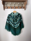 Turquoise Tribal Fringe Boho Chic Alpaca Wool Poncho