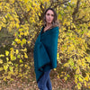 Boho Chic Elegant Green Alpaca Wool Shawl Soft Alpaca Fashion