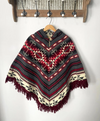 Cozy Western Style Boho Alpaca Poncho With Fringe