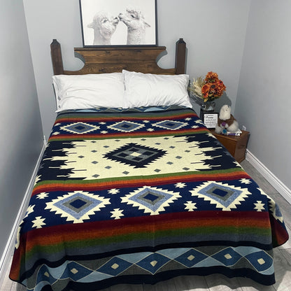 Bohemian Reversible Alpaca Blanket Luxury Alpaca Home Gift