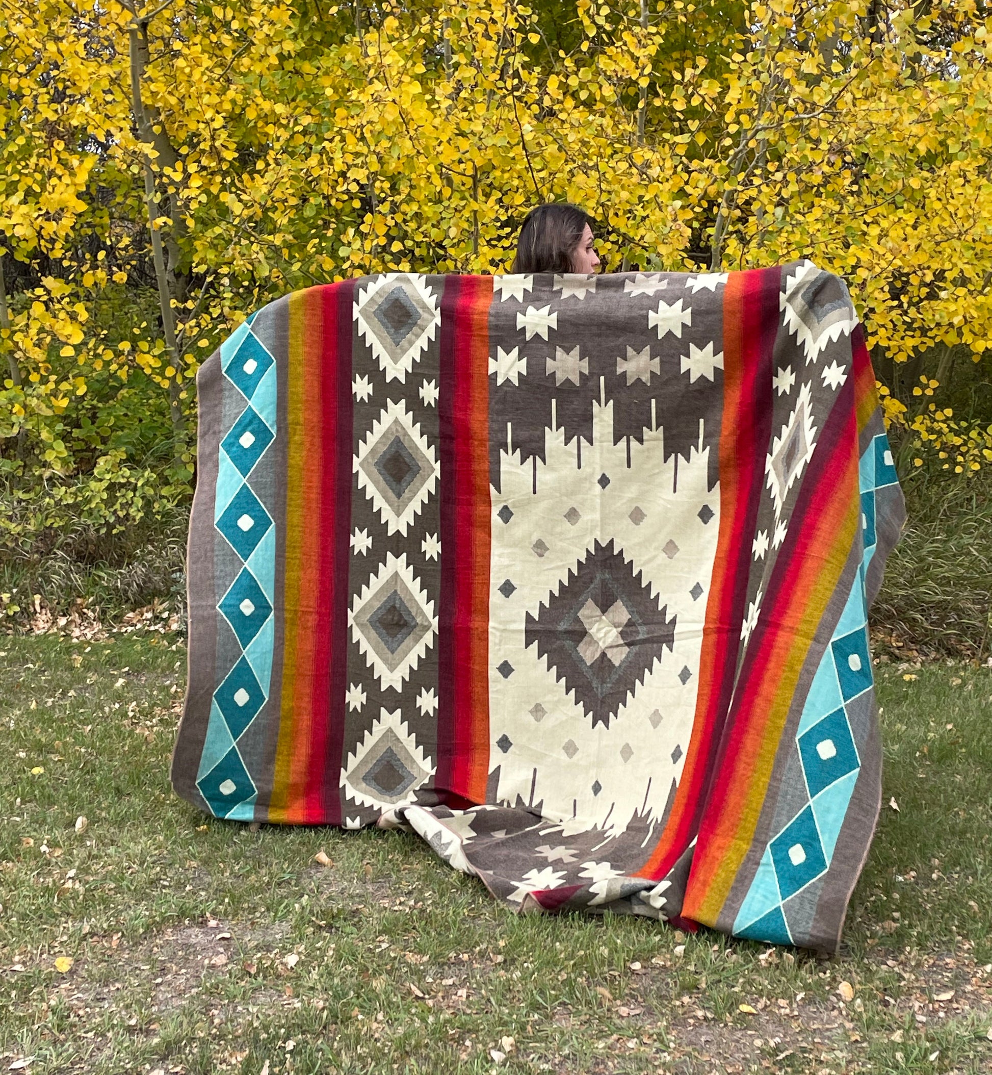 Luxurious Western Double-Sided Alpaca Fiber Blanket Tribal Alpaca Decor
