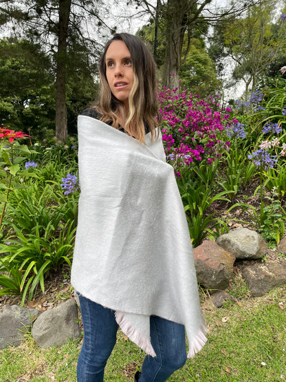 natural alpaca fiber shawl wrap