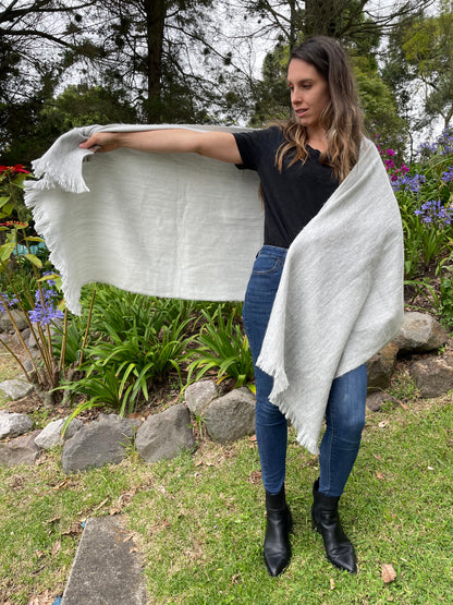 reversible alpaca shawl