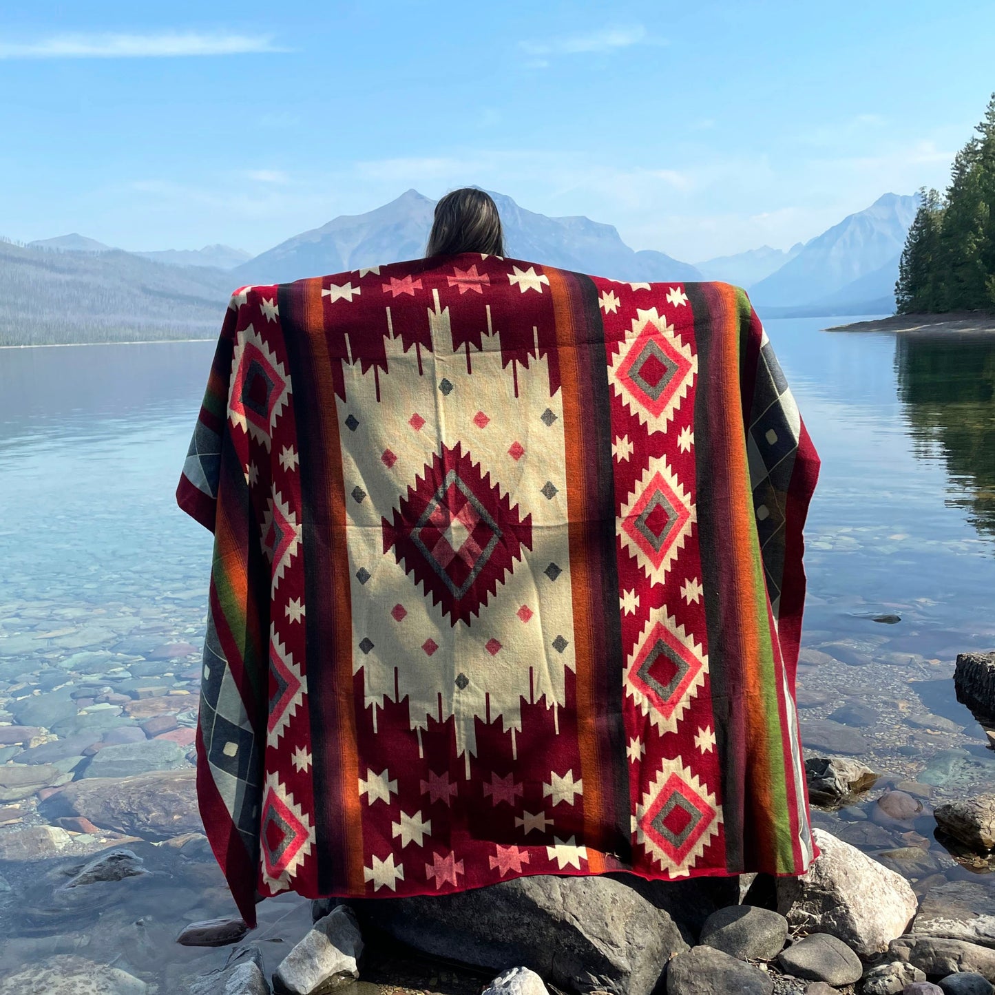 Andean Boho Reversible Alpaca Fiber Blanket Western Rustic Decor