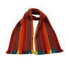 Luxurious Orange And Red Striped Alpaca Scarf