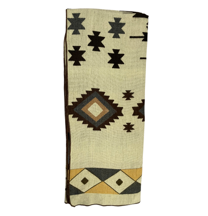 Bohemian Native Print Reversible Alpaca Wool Blanket