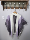 Pretty Striped Purple Alpaca Wool Poncho