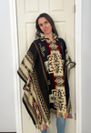 Rustic Bohemian Pullover Alpaca Poncho