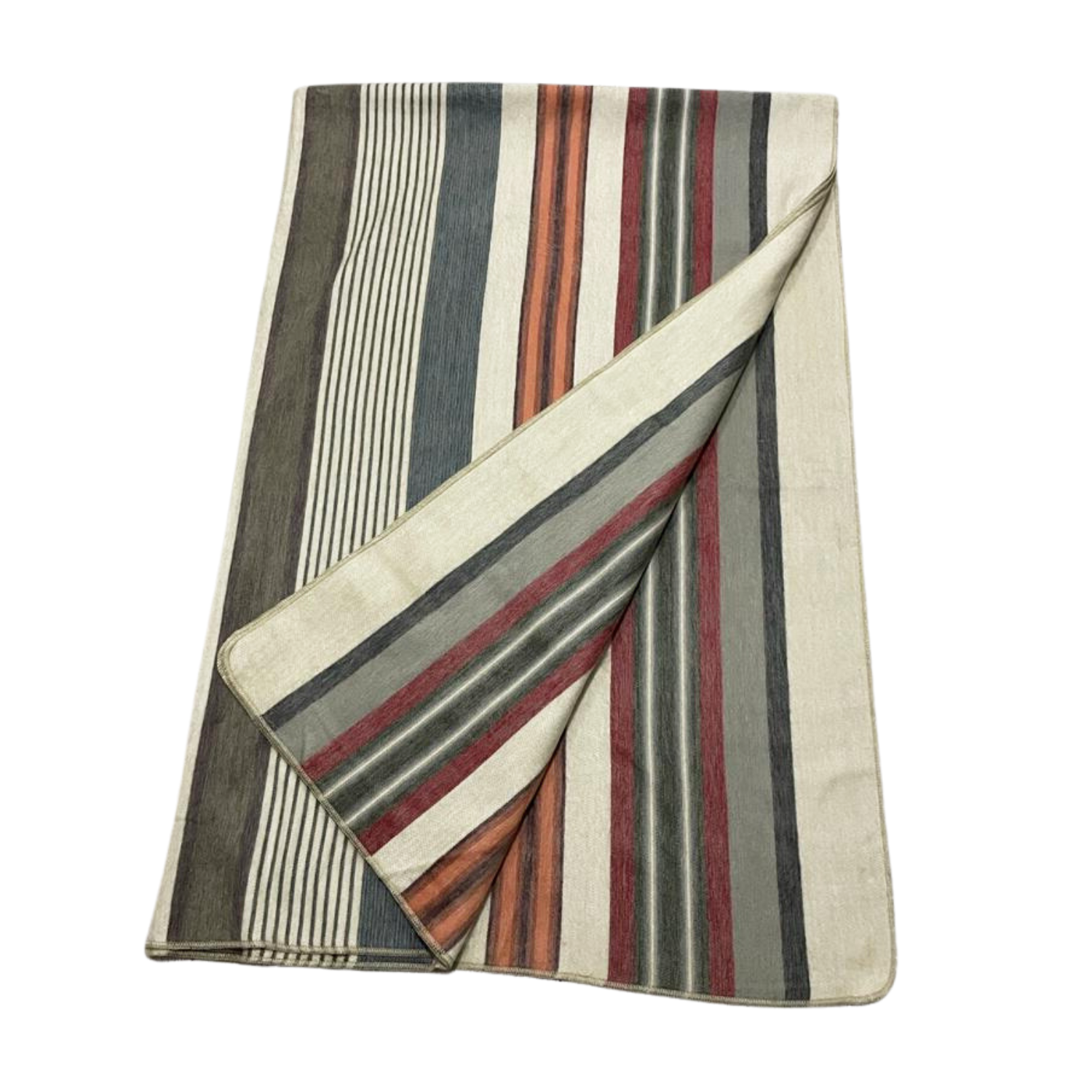 Cozy Luxurious Striped Alpaca Wool Blanket Artisan Home Decor