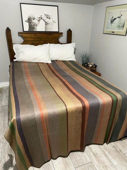Rustic Elegant Bohemian Alpaca Wool Blanket Cozy Home Decor