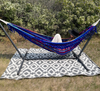 artisan blue hammock with fringe