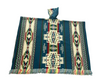 blue ethnic alpaca poncho