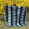 blue geometric alpaca blanket