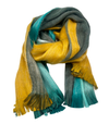 colorful alpaca fiber shawl with fringe
