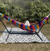 colorful tribal hammock with tassel