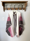 cozy pink striped alpaca poncho