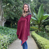 elegant red alpaca shawl