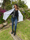 natural two tone double sided alpaca scarf