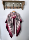 pretty pink striped alpaca print poncho