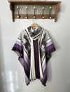 pretty purple striped alpaca packable poncho