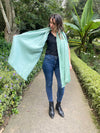 reversible fringed alpaca wool shawl