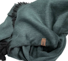 soft cozy forest green alpaca shawl