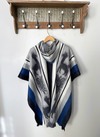 striped alpaca print pullover poncho