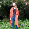 stylish orange alpaca wool shawl