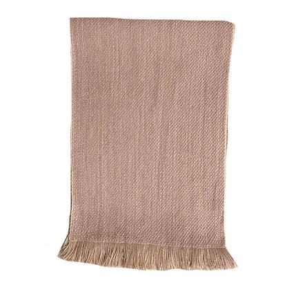 pink wool knitted scarf