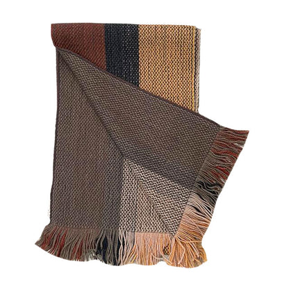 striped reversible wool scarf